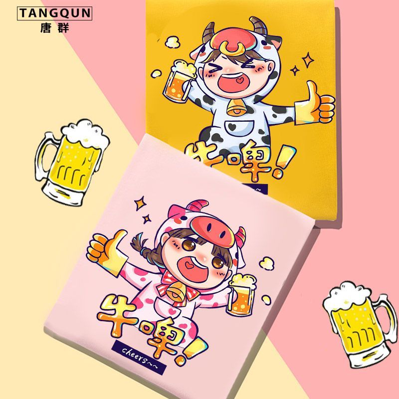 奴风牛年卡通款短袖2021新款情侣装春夏装宽松半袖牛啤潮牌小清新t恤