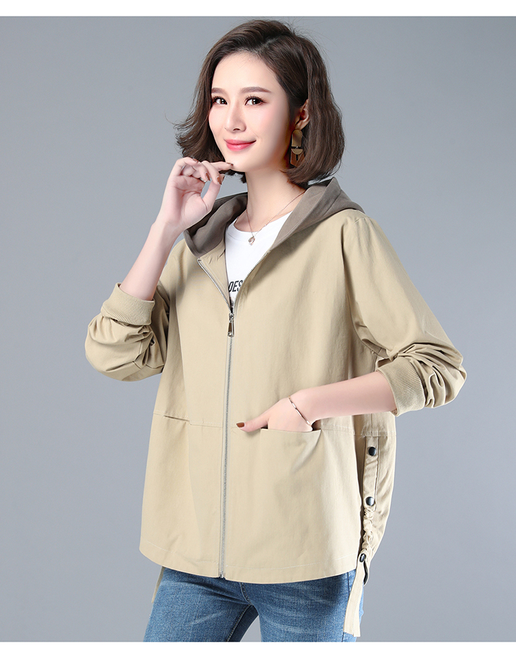 秋装新款秋季女装女士春秋款连帽韩版大码妈妈装宽松休闲夹克衫小外套