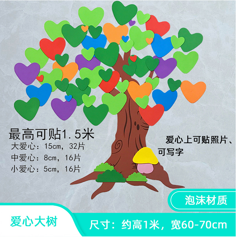 创意心愿墙许愿树小学立体教室布置装饰文化墙贴店铺班级主题爱心大树