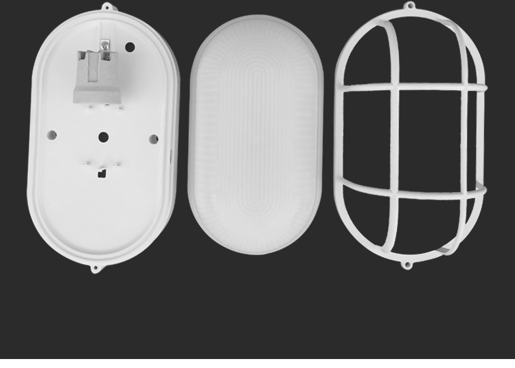 塑料led防潮灯防水灯灯罩三防吸顶灯卫生间浴室阳台户外露天小椭led超