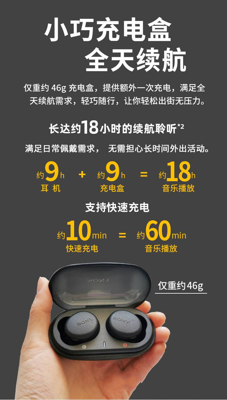 索尼(sony)sony/索尼 wf-xb700真无线立体声耳机重低音免提通话耳麦