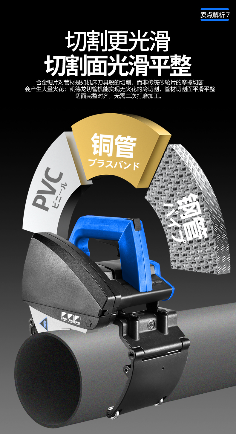 切管神器电动凯德·龙手持式切管机不锈钢管道圆管钢管铁管电动割管机