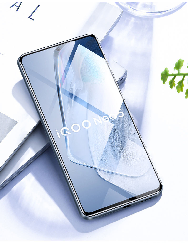 iqooneo5钢化膜neo5活力版vivo手机全屏覆盖电竞版爱酷全包五黑