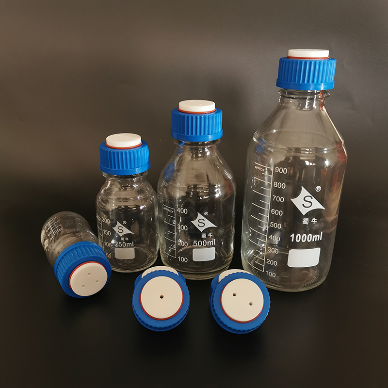 gl45流动相溶剂瓶1孔2孔3孔试剂瓶四氟盖液相瓶盖安捷伦岛津液asnsmvv