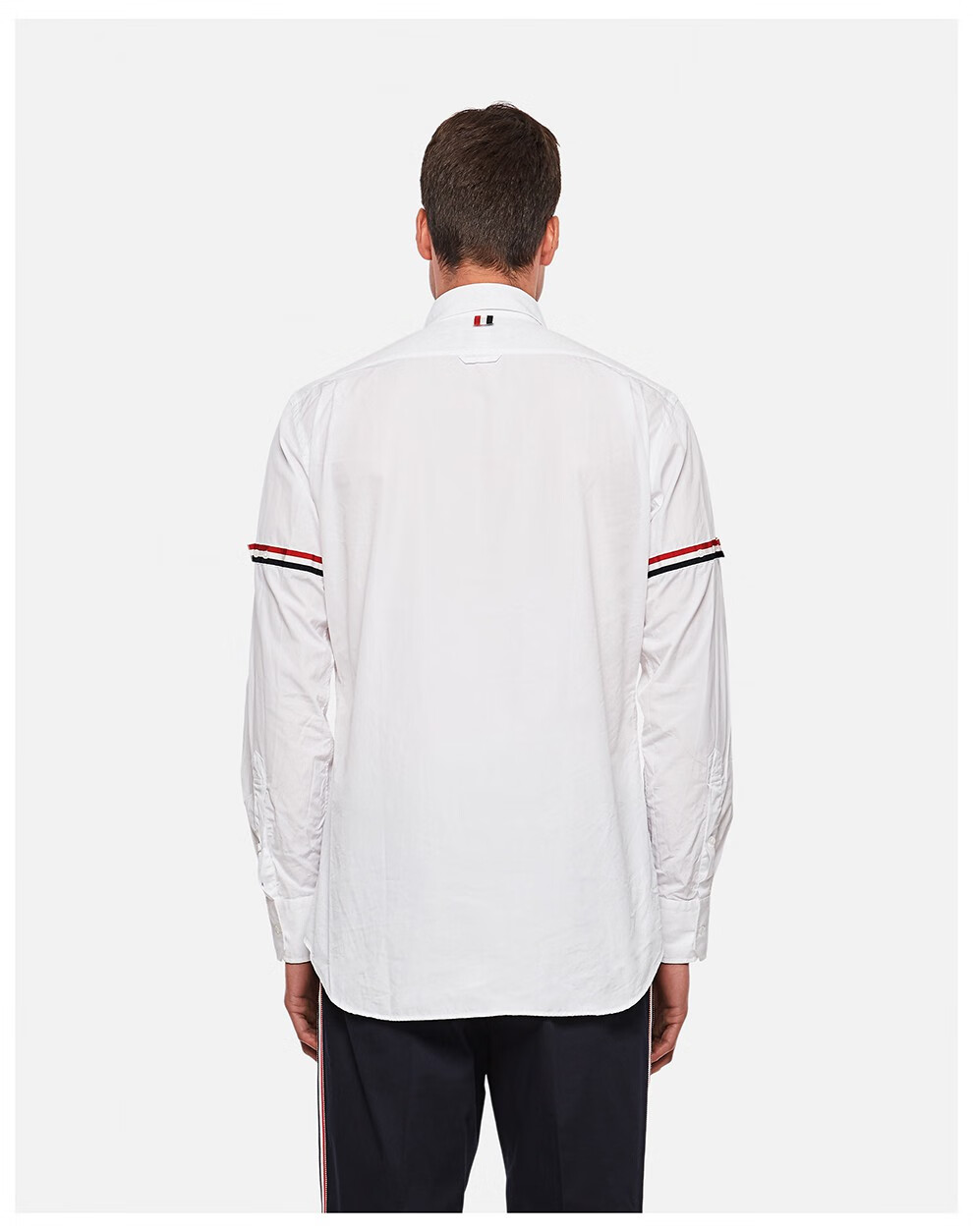 thombrowne汤姆布朗男女通用棉质条纹拼饰长袖衬衫mwl150e03113100