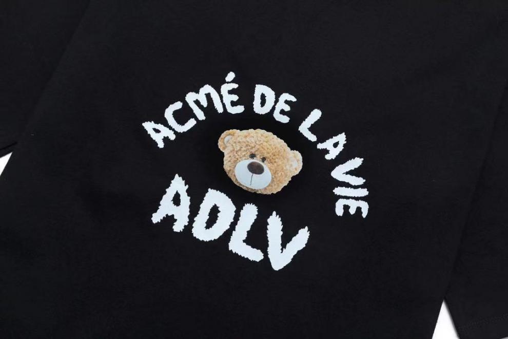 adlv韩国潮牌adlv卡通小熊短袖t恤男女情侣款新款acmedelavie情侣款