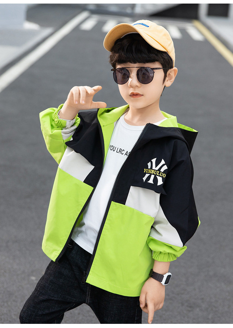 户外官网男童外套春装2021新款儿童风衣中大童洋气休闲春秋款夹克上衣