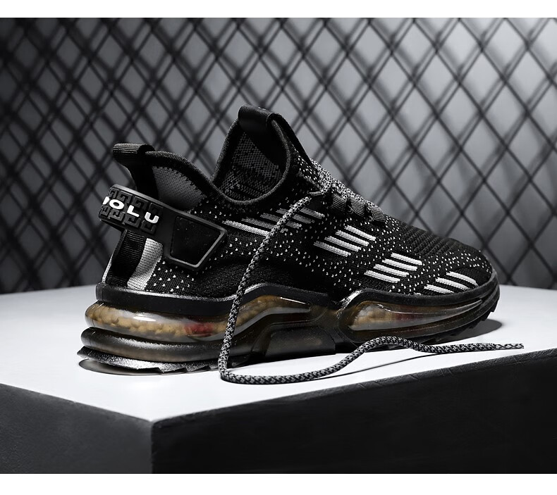 博珏【抖音同款】 男主角潮鞋国潮豹款爆米花科技力减震时尚百搭男士