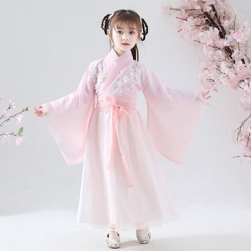 汉服女童装 杨紫锦觅同款 古装儿童古装仙女服女童香蜜沉沉烬如霜