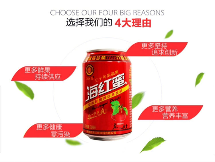 仙翁牌网红碳酸饮料河曲特产海红蜜310ml整箱12罐