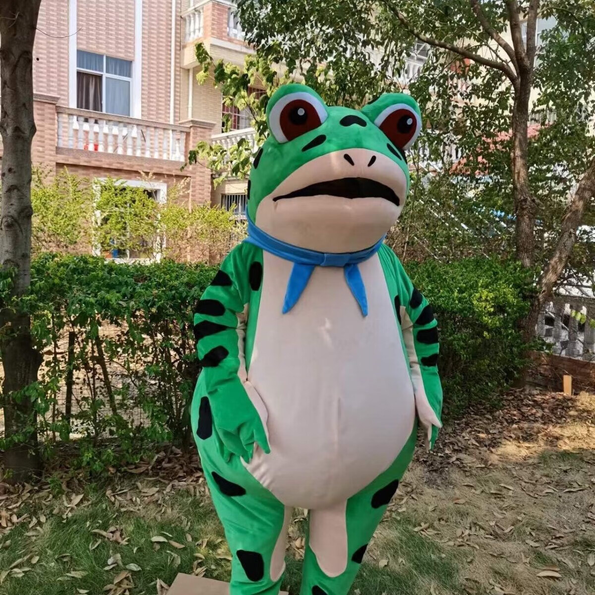 青蛙气模卡通人偶服装人穿玩偶癞蛤蟆毛绒头套人形动漫吉祥物 绿色棉