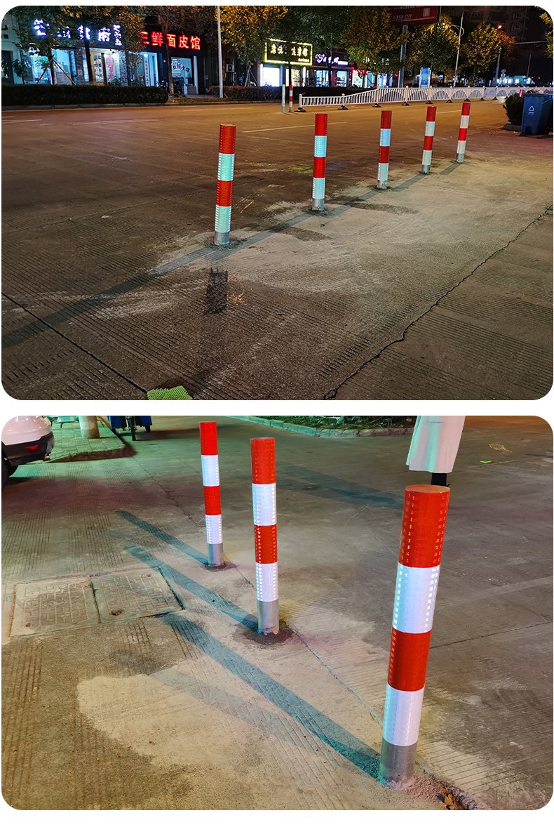 警示柱路障柱反光路桩道路活动防撞柱固定桩隔离柱道口标立柱预埋红白