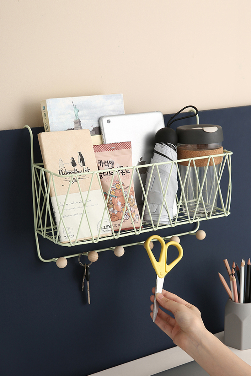 床头置物架宿舍神器收纳盒上铺床上床边挂篮寝室悬挂钩挂架大号盐茶白