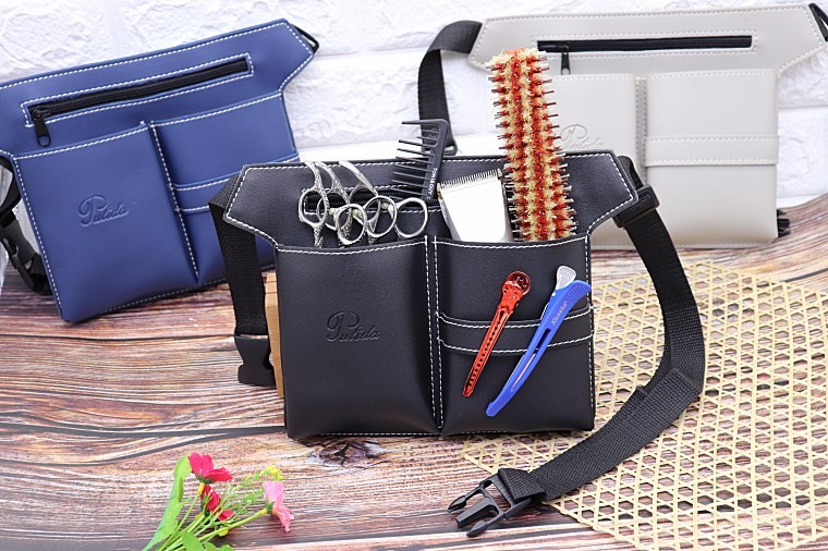 发型师美发剪刀腰包电推剪包宠物包理发师剪子工具包915pu黑