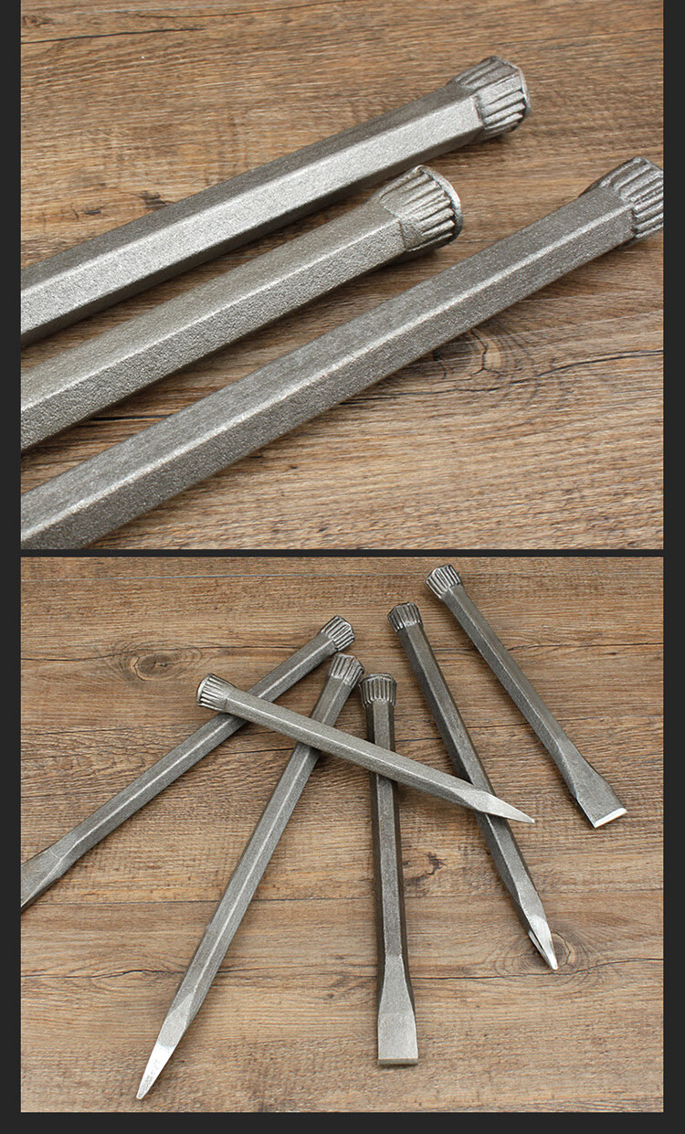 錾子石工凿子特钢硬扁头扁铲破石头水泥神器手工钻子尖凿劈石器25cm