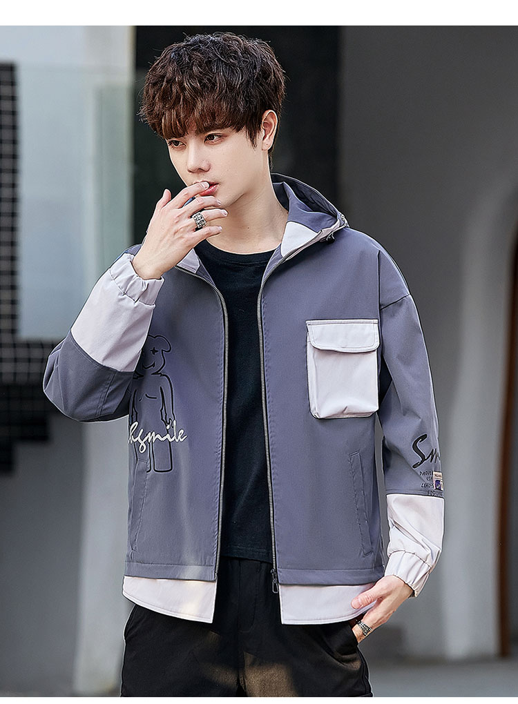 稻草人外套男夹克秋季2021新款时尚韩版潮流休闲男装衣服工装男士上衣
