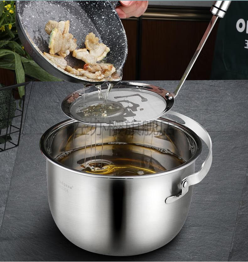 316不锈钢盆带盖 猪油盆不锈钢油盆带盖家用厨房老式装储油盆商用加厚