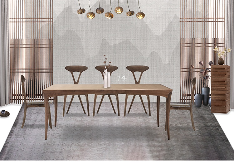 黑白森林灯具[木修远-花语]原创设计师新中式餐厅客厅灯饰创意样板间