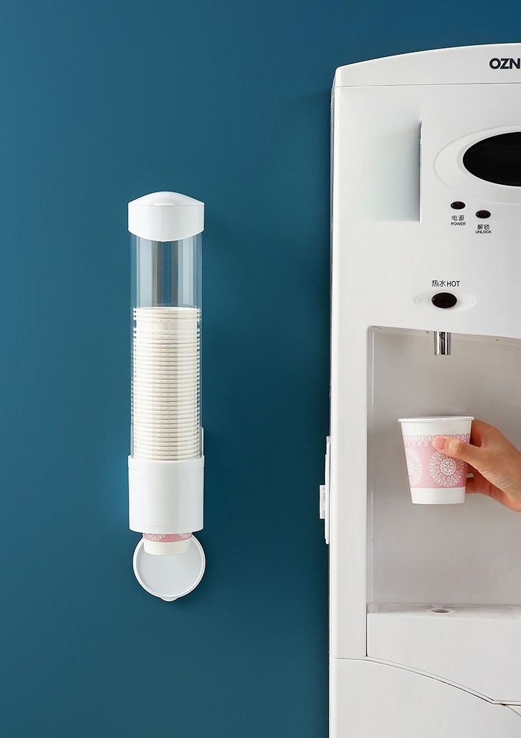 源优邦纸杯架自动取杯器饮水机旁边壁挂式杯筒分杯器一次性杯子收纳