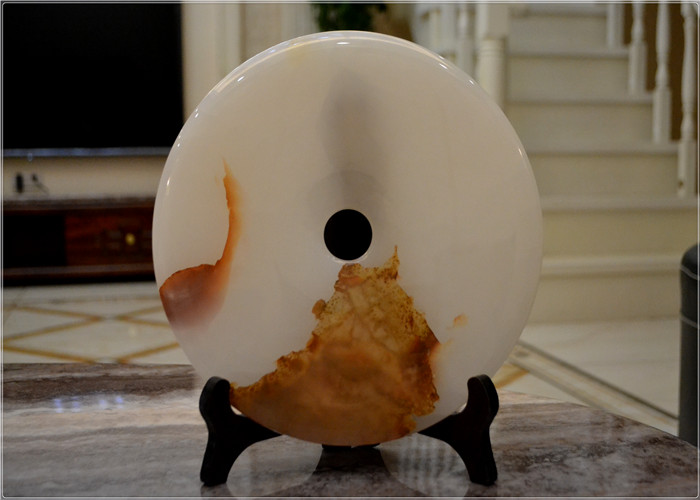 芙蕖 阿富汗玉平安扣摆件 玉石平安扣摆件 玉石摆件 岫玉摆件七夕情人