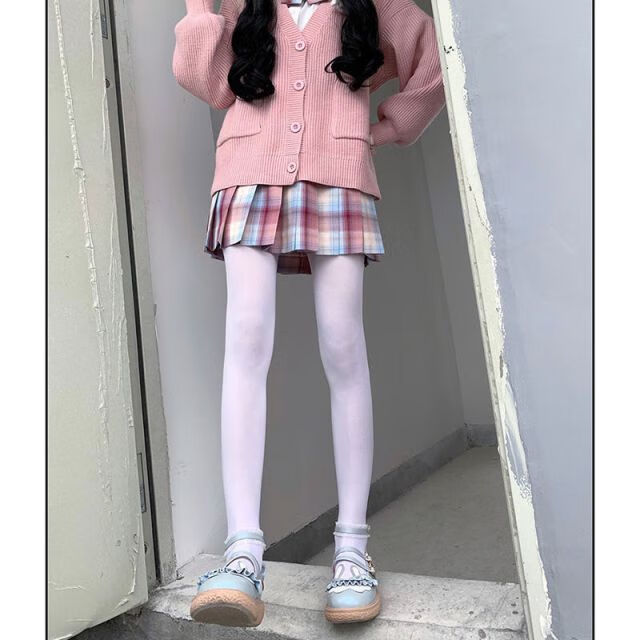 女生白色丝袜日系jk学生萝莉萌妹舞蹈袜女洛丽塔薄款天鹅绒连裤袜大码