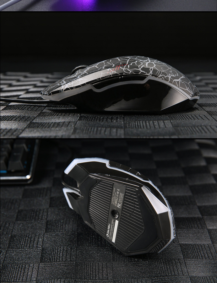 京闪配送达尔优dareu牧马人em915g60有线电竞游戏鼠标笔记本电脑鼠标