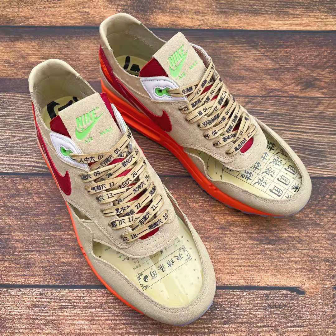 clotxno死亡之吻茶叶运动鞋陈冠希联名明星同款airmax1红色36