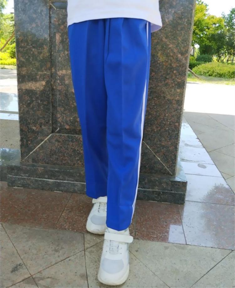 一条杠蓝色校服裤子宝蓝色白条纹运动学生裤小学初中高中学生校裤蓝色