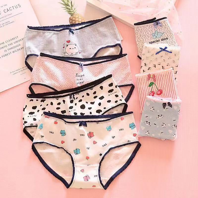 少女内裤初中生高中生中学生女生13-15岁女孩薄款可爱裤头中腰印花