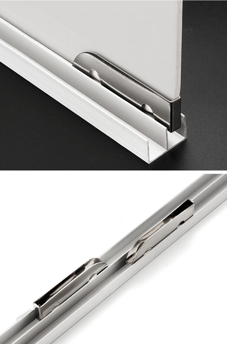 加厚5mm玻璃轨道山字型移门玻璃滑道无框门展示柜双滑槽推拉轨道