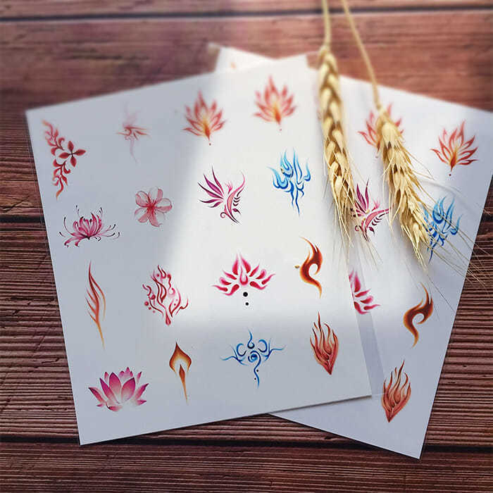 新品彼岸花纹身贴纹身贴古风彼岸花花钿古装写真眉心贴红色曼珠沙华