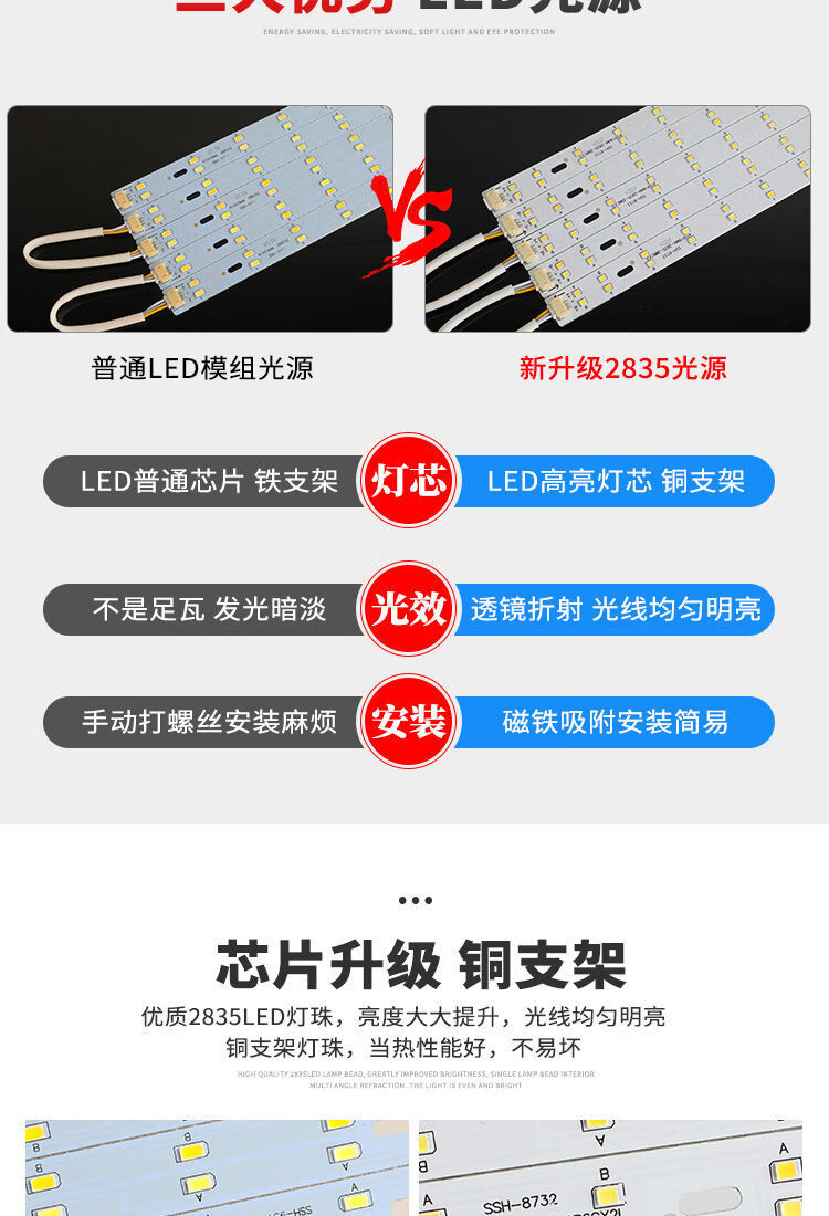 6015 led灯带条水晶灯吸顶灯条客厅卧室长条灯带灯管灯片灯板灯芯