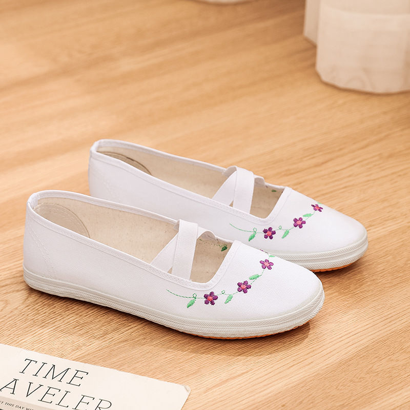 体操运动跳舞表演白色小白鞋好质量白色松紧带标准码36码鞋内长23cm