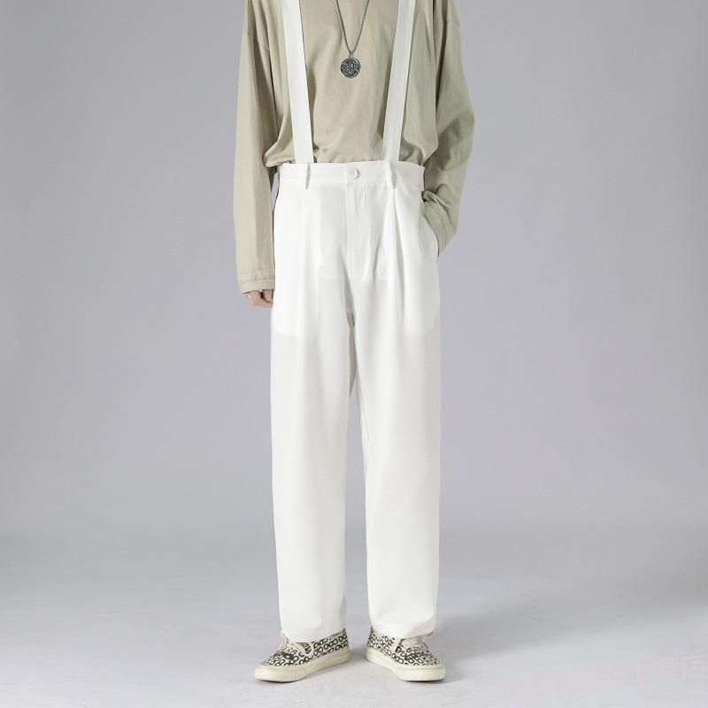 背带西裤男潮冷淡风裤子高级感日系高街工装吊带连体裤dk制服西装裤