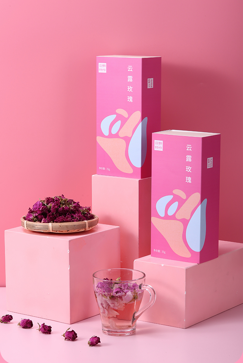 云耕物作云露玫瑰花茶干玫瑰云南高山花冠茶大朵包装泡水35g花冠