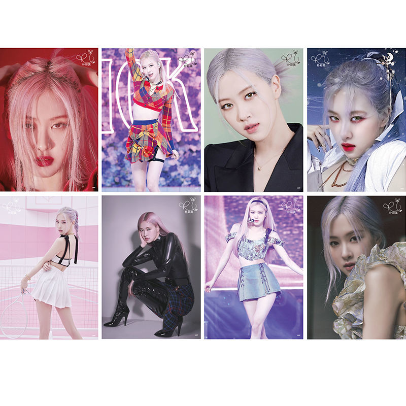 rose朴彩英海报 新款超大签名高清墙贴写真珍藏卡明信片贴纸卡贴纸