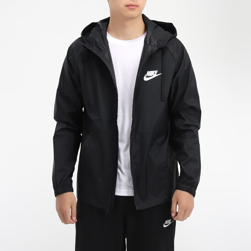 nike耐克男装外套春季运动服跑步训练健身透气舒适防风休闲连帽夹克cz