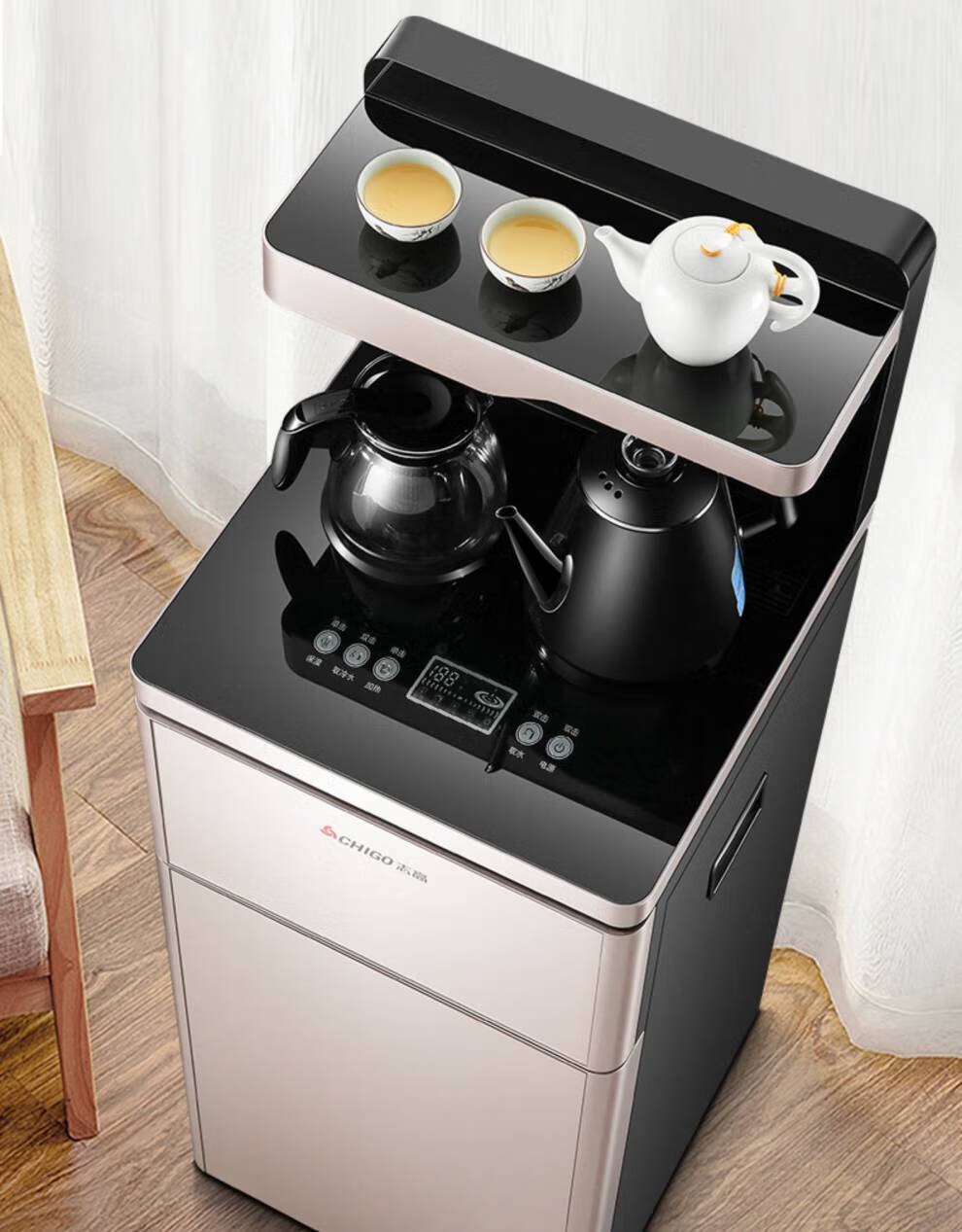 【品质保证】志高(chigo)智能吧台式茶吧机立式下置水桶制冷制热全
