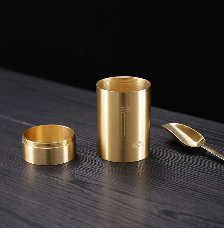 纯铜茶叶罐 铜小号便携金属茶叶罐大号黄铜密封茶罐茶叶储存盒家用铜
