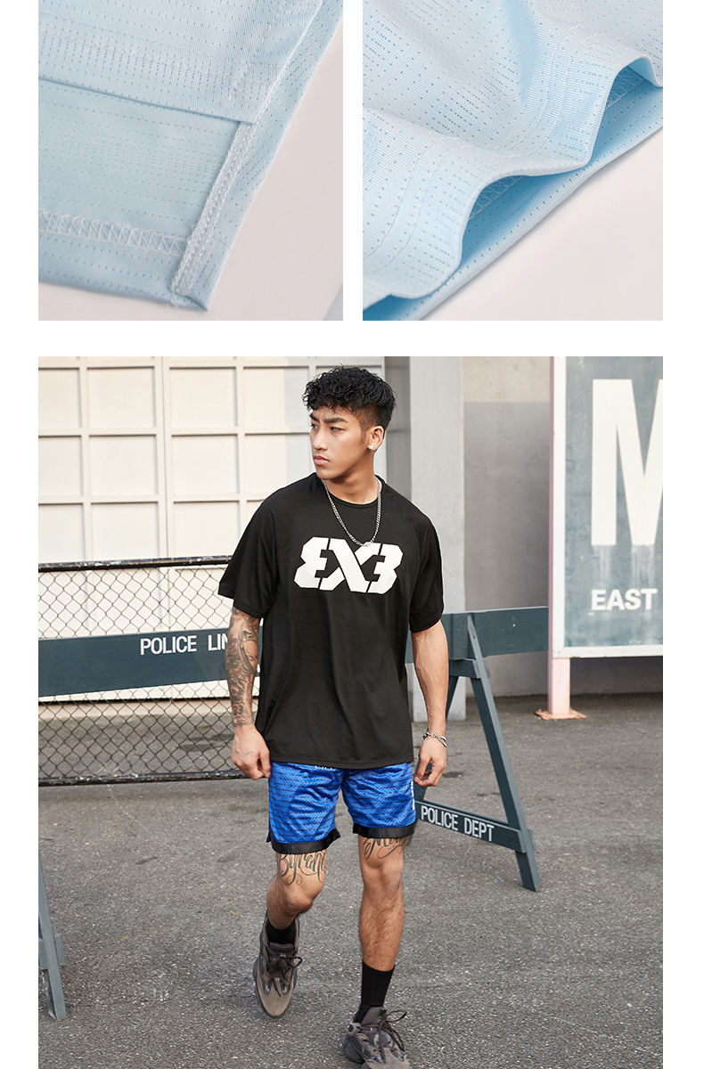 3x3篮球短袖男投篮训练服速干透气薄款夏季圆领运动t恤健身美式女3x3