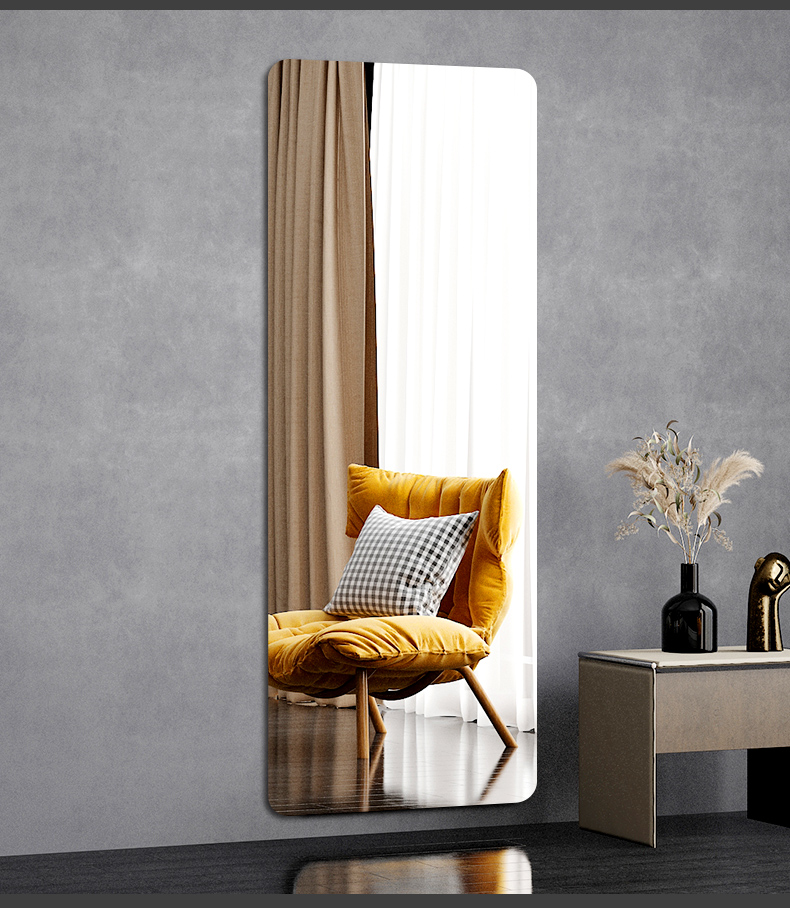 墙面贴片卧室浴室衣柜内装免打孔镜面贴圆角镜面贴30120cm一片装默认1