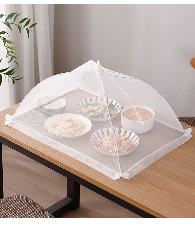 日本饭桌盖菜罩家用折叠餐桌罩新款防尘防蝇饭菜罩剩菜食物网罩子