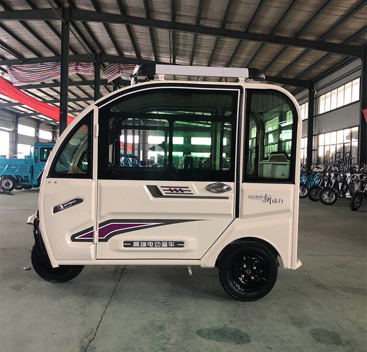 新款全封闭电动三轮车带棚家用代步接送孩子两门三座电动瓶车套餐4