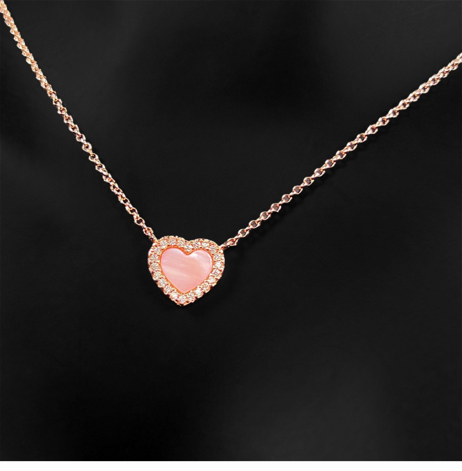 单粉贝母爱心项链【图片 价格 品牌 报价】-京东