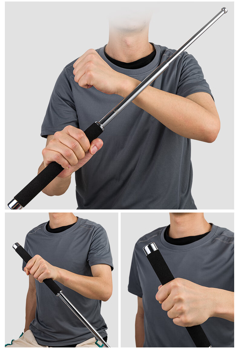 实心甩棍防身自卫合法用品车载便携三节棍伸缩甩棒辊 【升级款】悍马