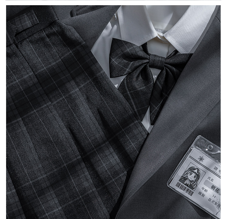 zonper中牌制服馆碳灰掉落原创jk制服格裙碳灰45cms