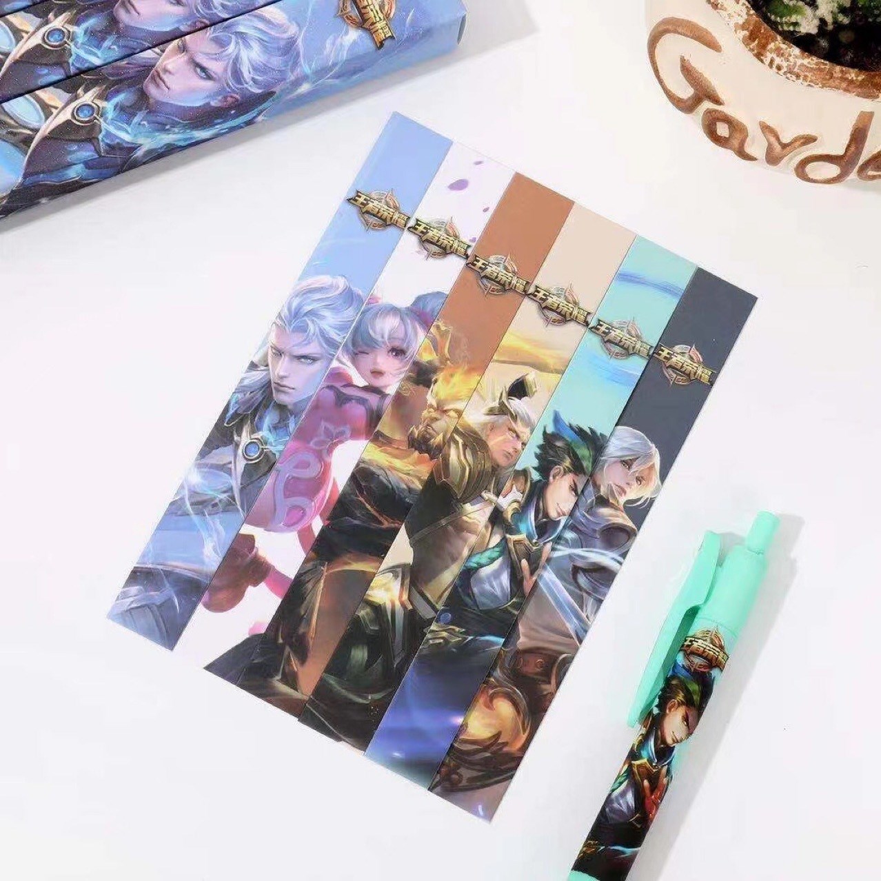 11016卡通动漫人物按动中性笔盲盒05mm黑色水笔柚子11016王者荣耀05mm