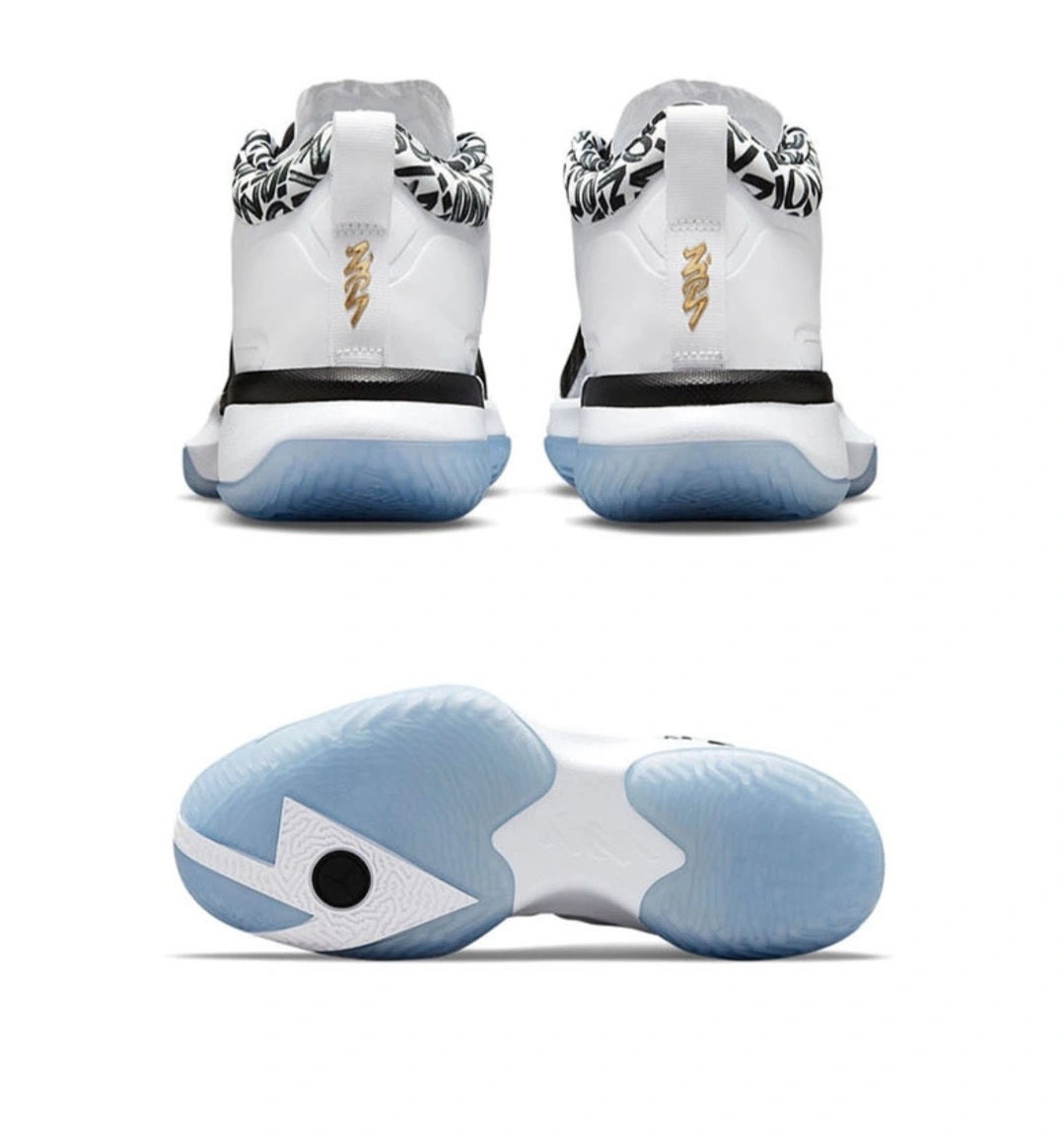 zion锡安一代胖虎一代签名球鞋纯原黑白白彩拼接实战耐磨防滑战靴 白