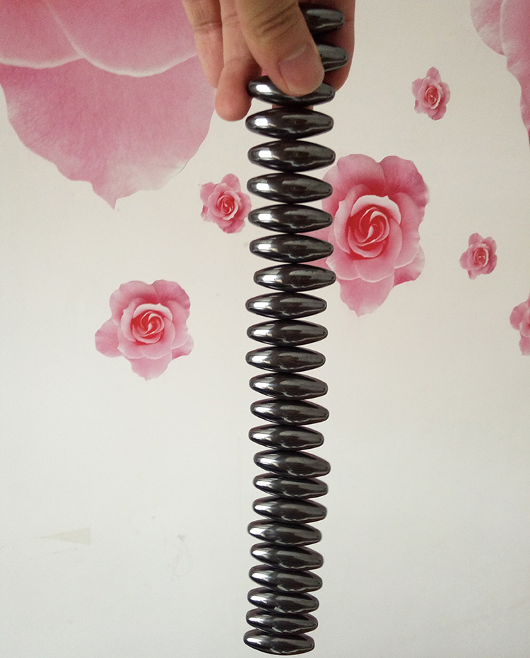 磁铁石吸铁石强力圆形球形橄榄球型磁力球纺锤形长度约37厘米6颗