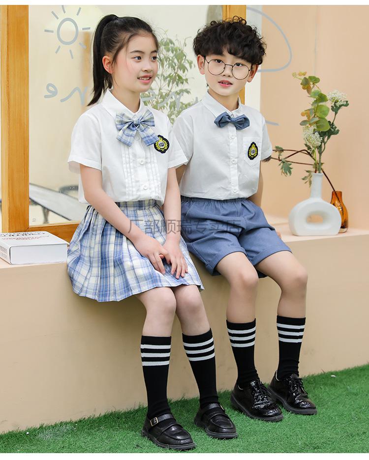 jk儿童制服儿童jk制服夏季短袖套装园服学院风小学生校服百褶裙两件套